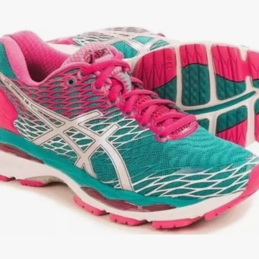 ASICS Gel Nimbus 18 Women's Teal and Pink Running - 9.5M